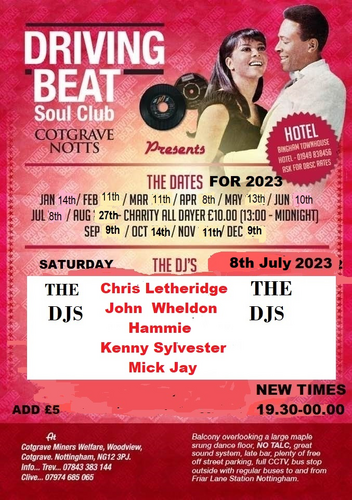 Saturday 8th July - Notts northern soul
