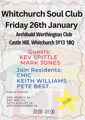 Whitchurch Soul Club (Shropshire) - Friday 26th January 2024