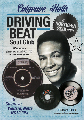 Notts Saturday 9th - Driving Beat Northern soul