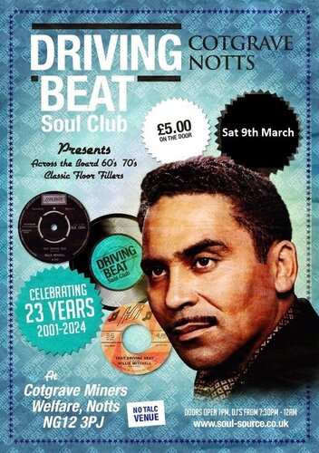 Driving Beat Northern Soul Notts - Saturday 09 March