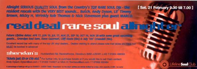 Rare Soul Allnighter - Lifeline 6Th Anniversary This Saturday Feb 27Th 2010