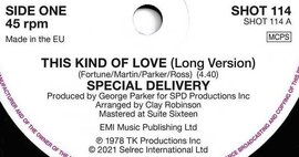 New 45 - This Kind Of Love by Special Delivery (Long Version) - Shotgun Records