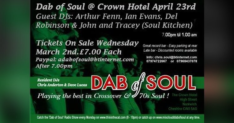 Dab of Soul (April 23rd Event) Ticket Sales Available From 2nd March.