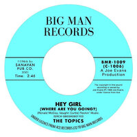The Topics - Hey Girl (Where Are You Going) - Big Man Records BMR 1009 image
