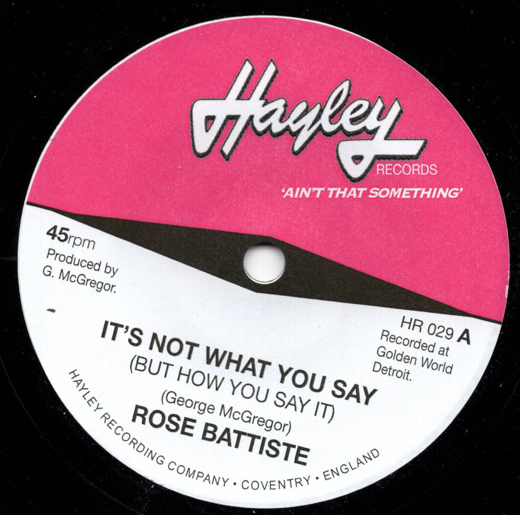 Rose Battiste - It's Not What You Say / Gwen Owens - You'd Better Wake Up - Hayley Records zoom image