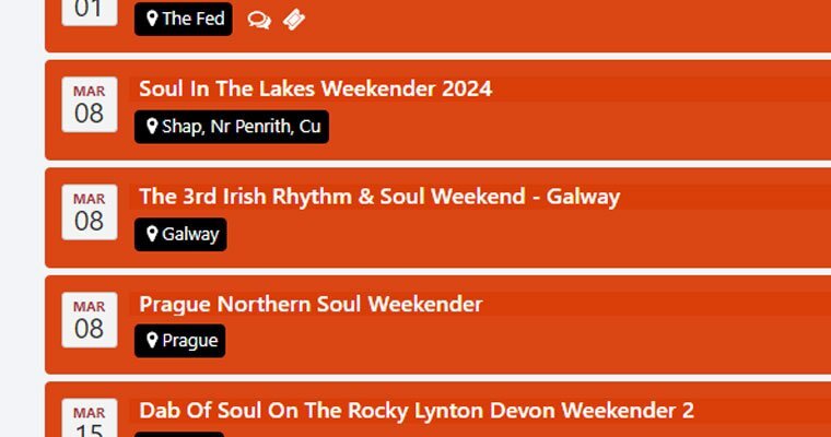 Event Guide - Our Next 100 Soul Weekenders Page - 2024 and beyond