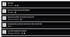 Events - The Next 100 Soul Allnighters as at March 2024