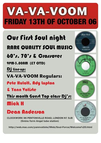vavavoom soul club friday 13th of october london
