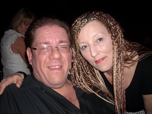 jane and glyn at the rugby niter. we went to the same school!!