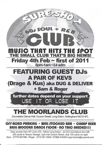 sure-shot 60's soul & r & b club, long eaton, nottingham