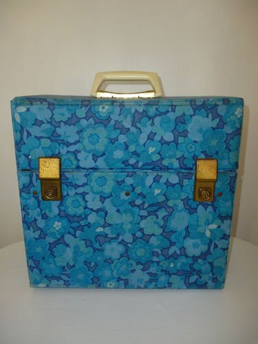 funky blue slimline 12inch record box
