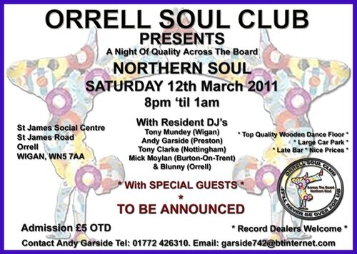 orrell soul club - saturday 12th march 2011
