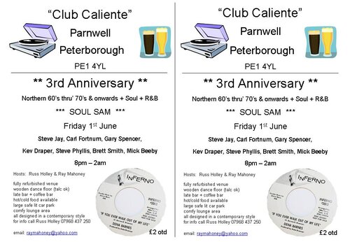 caliente soul sam fri 1st june