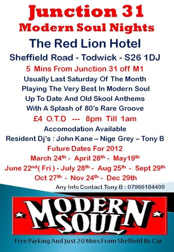 juntion 31 a new modern soul night / sheffield feb 25th
