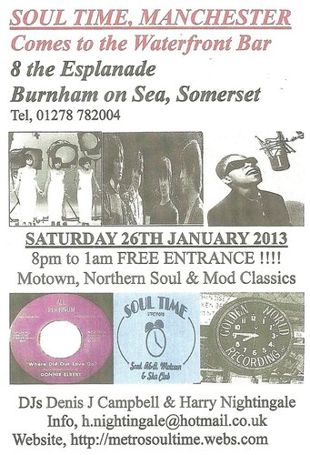 soul time, manchester comes to the  waterfront bar,burnham on sea