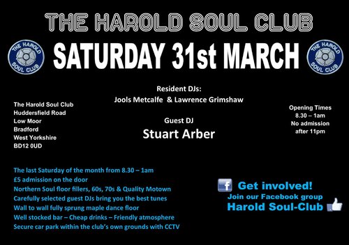 Harold Soul Club - Saturday 31st March
