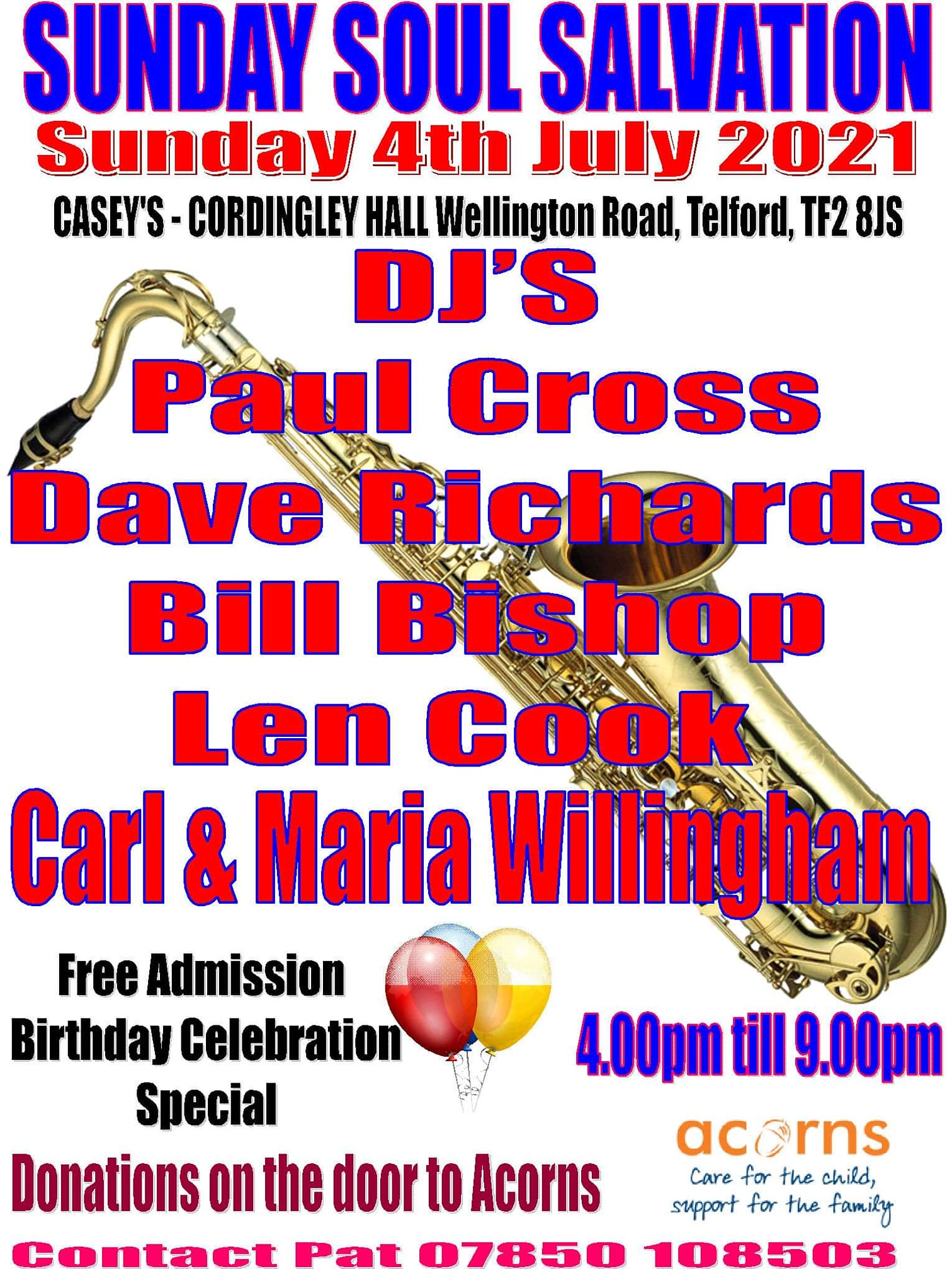 Telford Sunday Soul Salvation Carl  Maria W  Len Cook