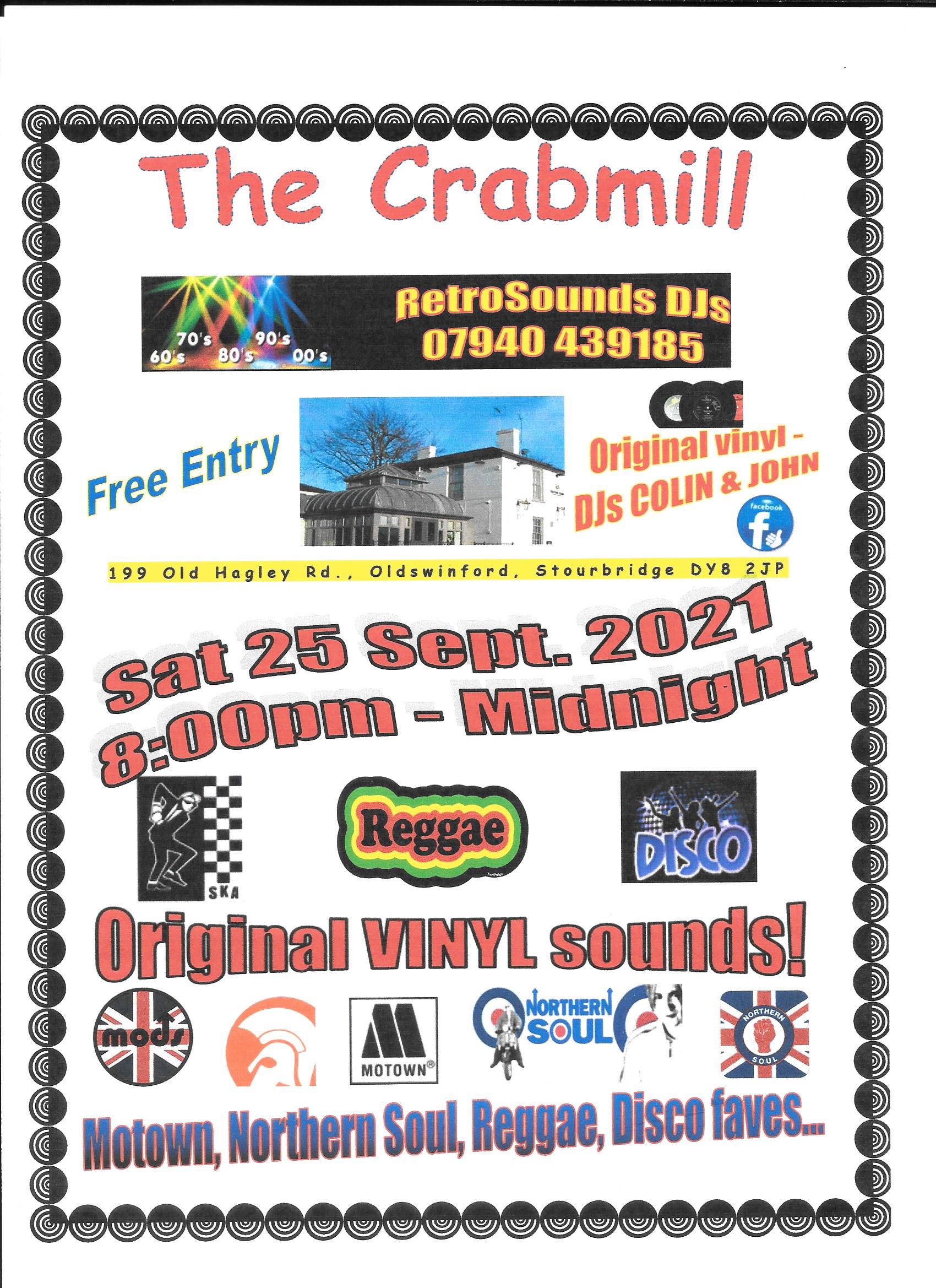 Retrosounds Dj Are Back At The Crabmill Pub Stourbridge