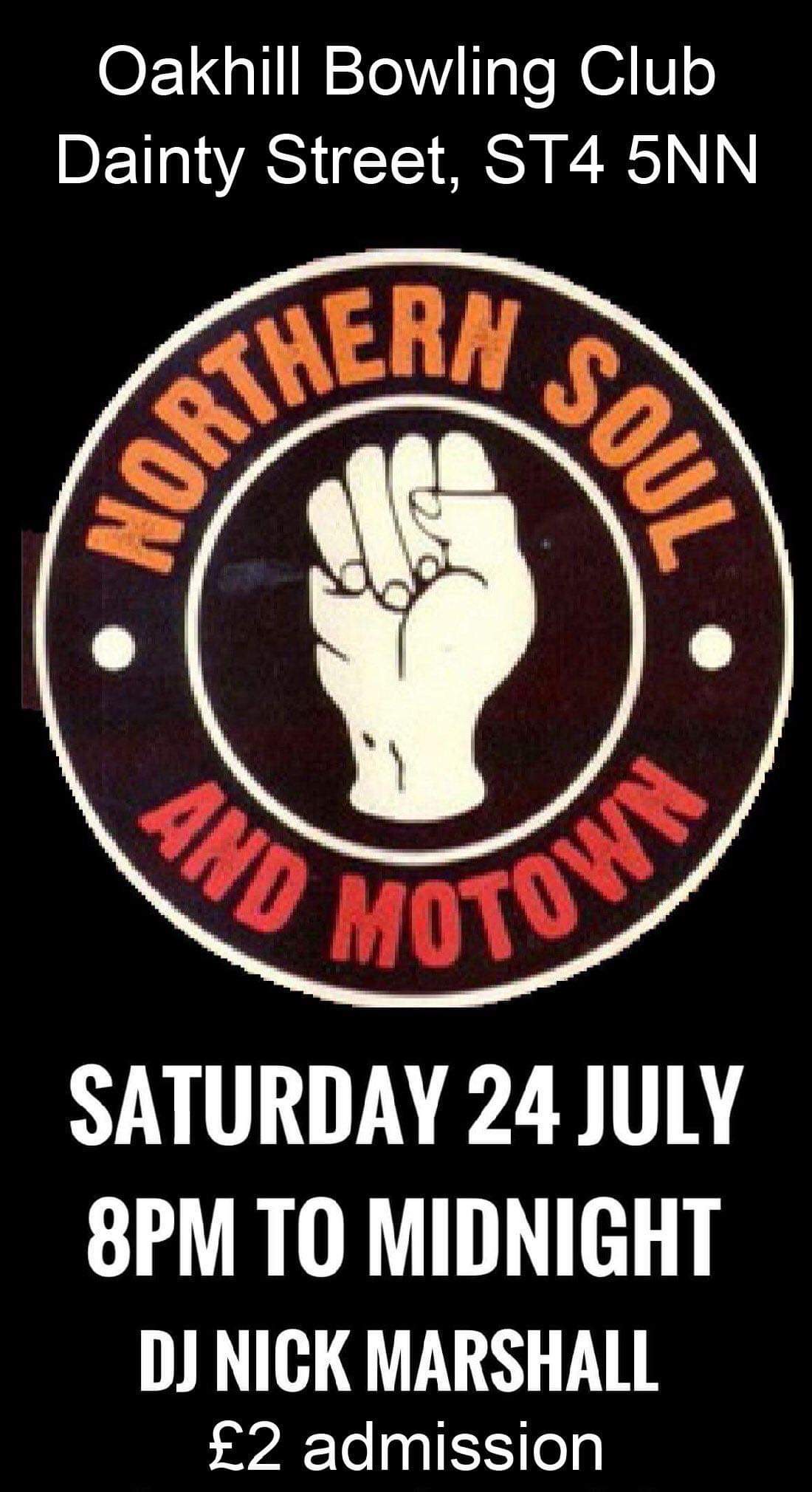 Oakhill Bowling Club Soul And Motown Night