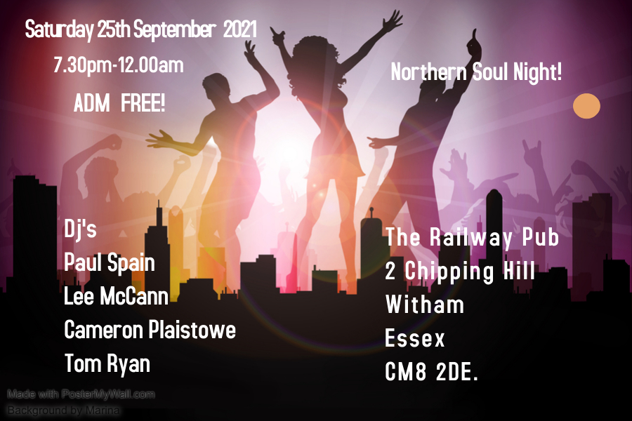 Northern Soul Night At Railway Pub Witham