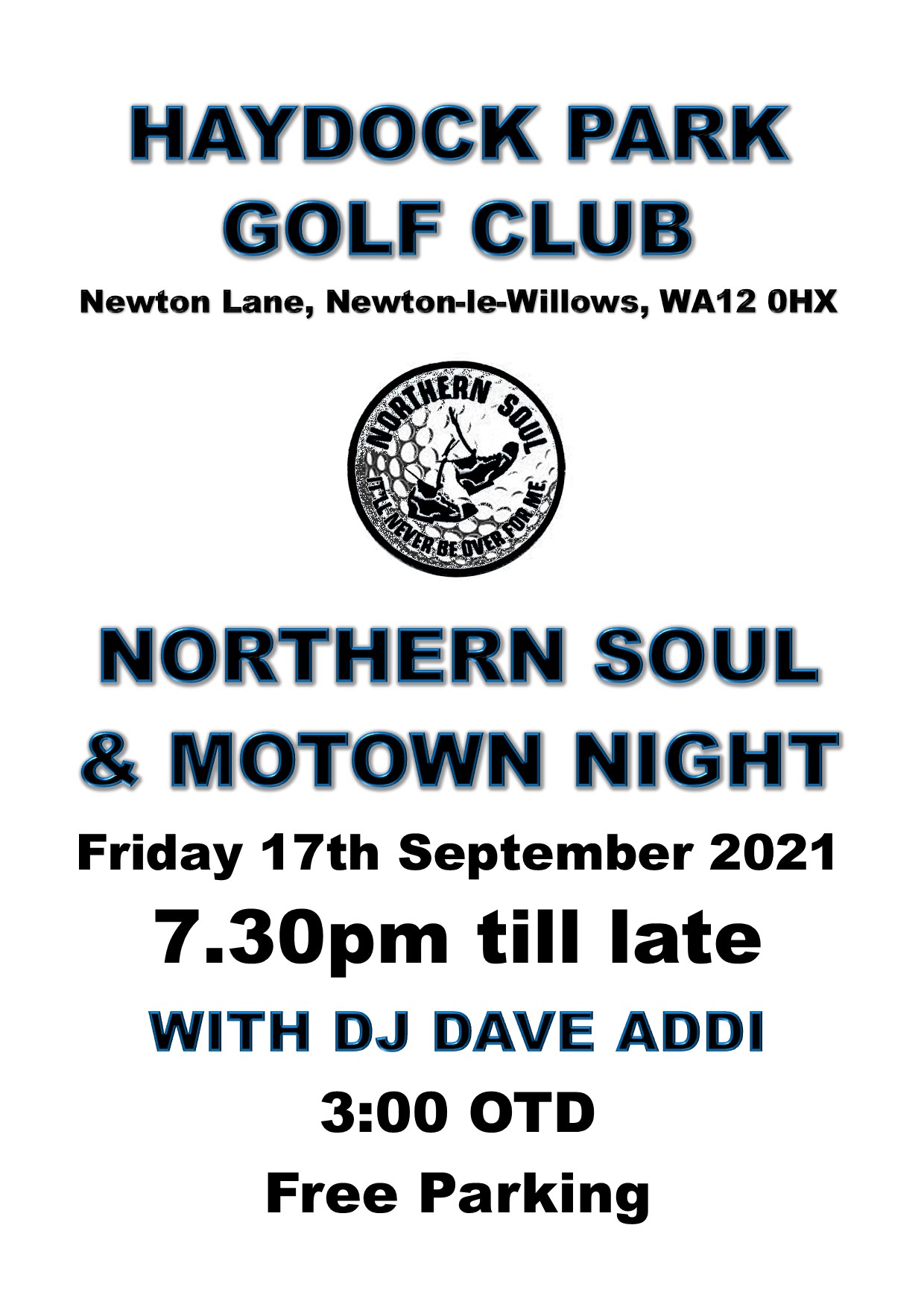 Haydock Park Golf Club Soul Night