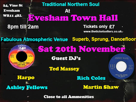 Evesham Town Hall Traditional Northern Soul Night