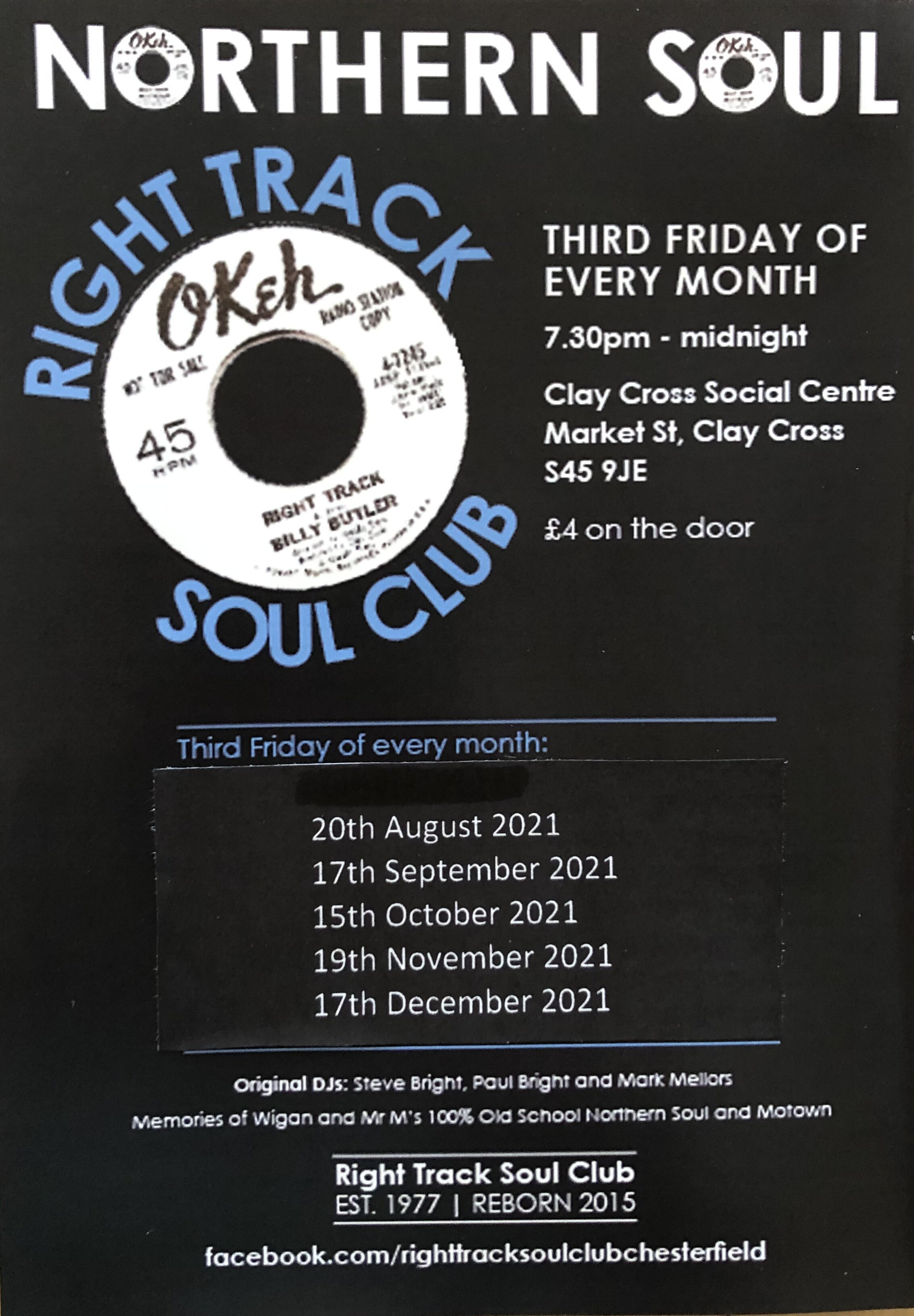 Right Track Soul Club  Chesterfield