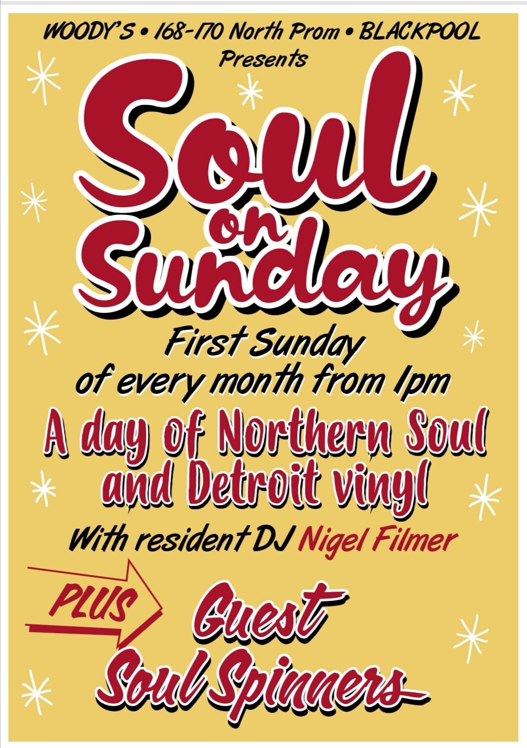 Soul On Sunday Club Woodys Bar Blackpool