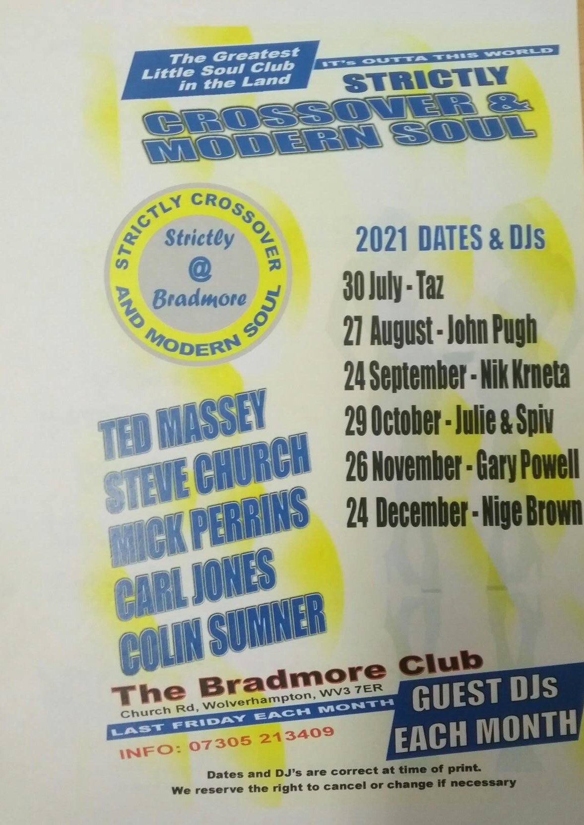 Strictly Crossover And Modern Soul  Wolverhampton
