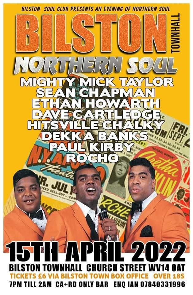 Bilston Town Hall Friday 15th April