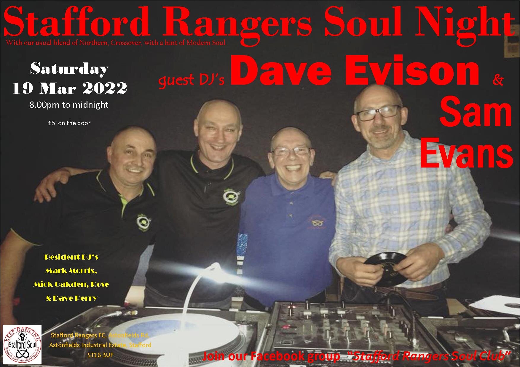 Stafford Soul  The Rangers  Dave Evison  Sam Evans
