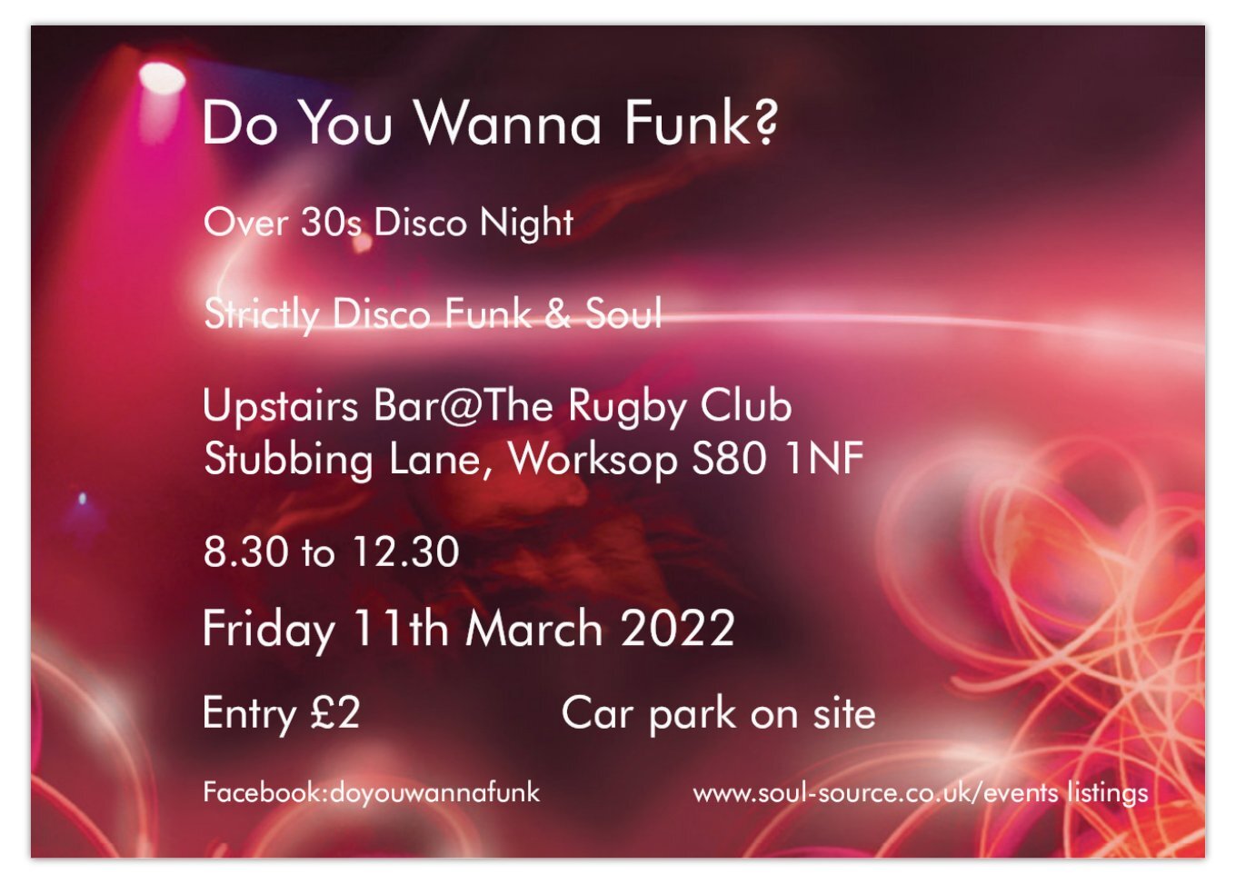 Strictly Disco Funk  Soul  The Rugby Club Worksop