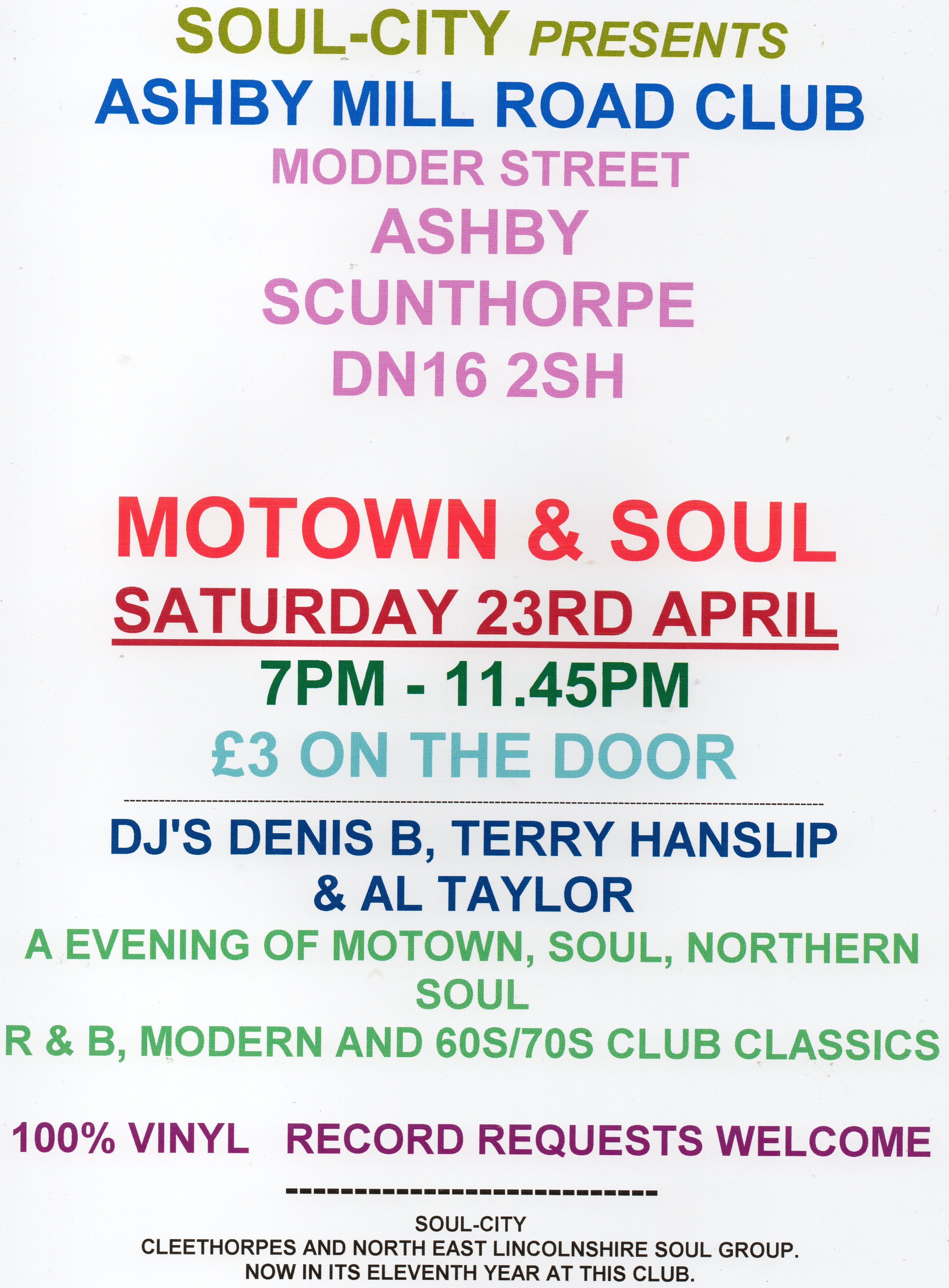 Scunthorpeashby  Mill Road Club With Soulcity