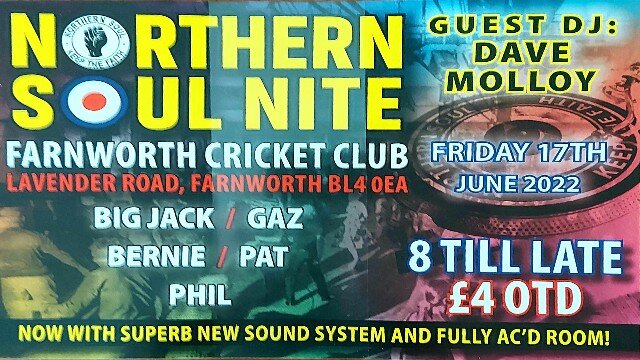 Farnworth Cricket Club Soul Night