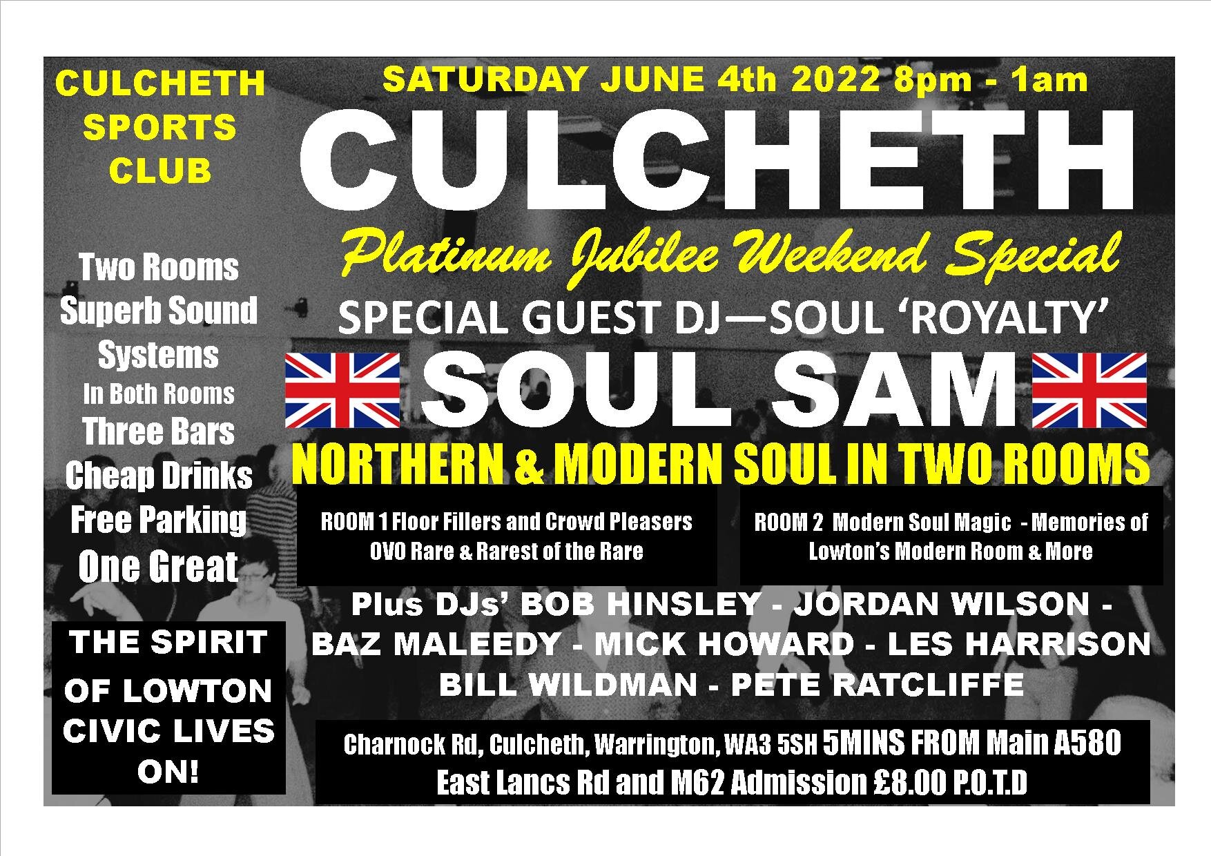 Culcheth Two Room Soul Night W Guest Soul Sam