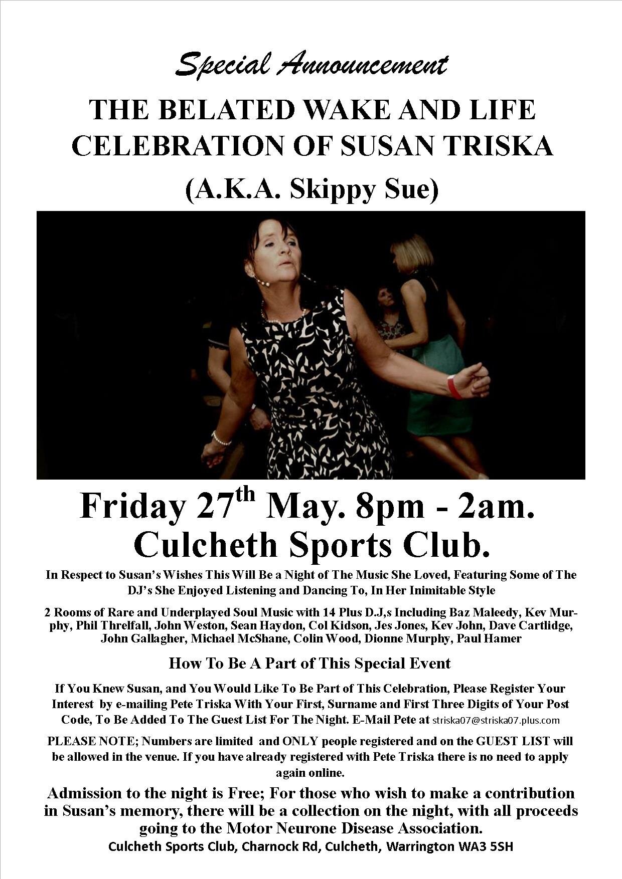 Susan Triska Skippy Sue Memorial Night