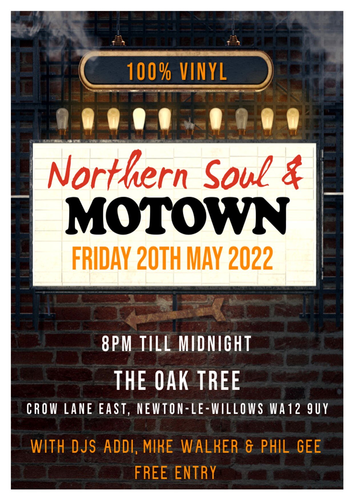 Oak Tree Soul Night Free Entry