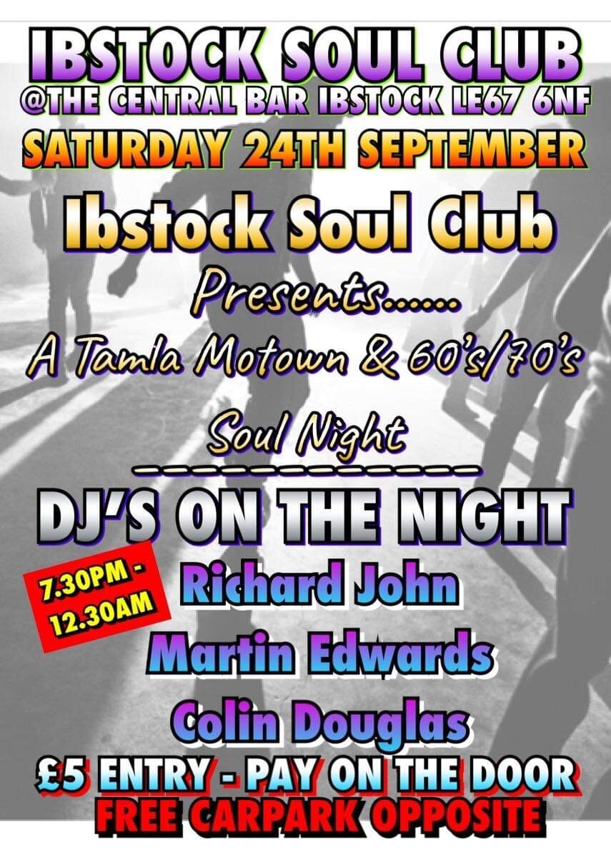 Ibstock Soul Club Motown  60s70s Soul Night