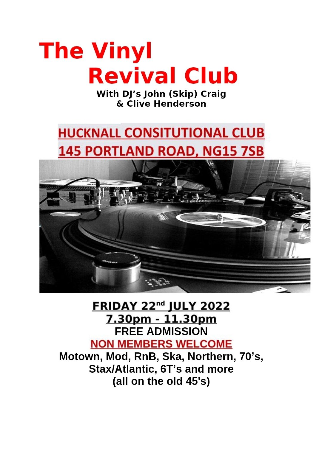 Hucknall  Vinyl Revival At The Conny