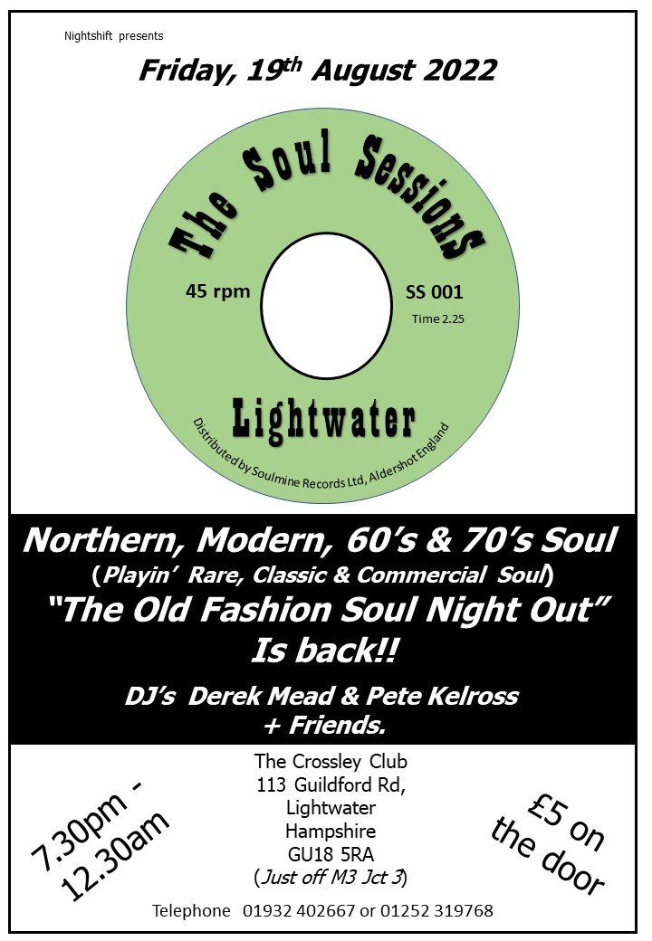 The Soul Sessions Crossley Club Lightwater