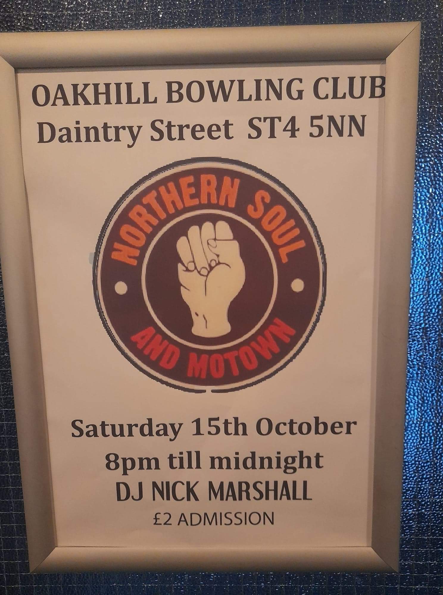 Oakhill Bowling Club Soul And Motown Night