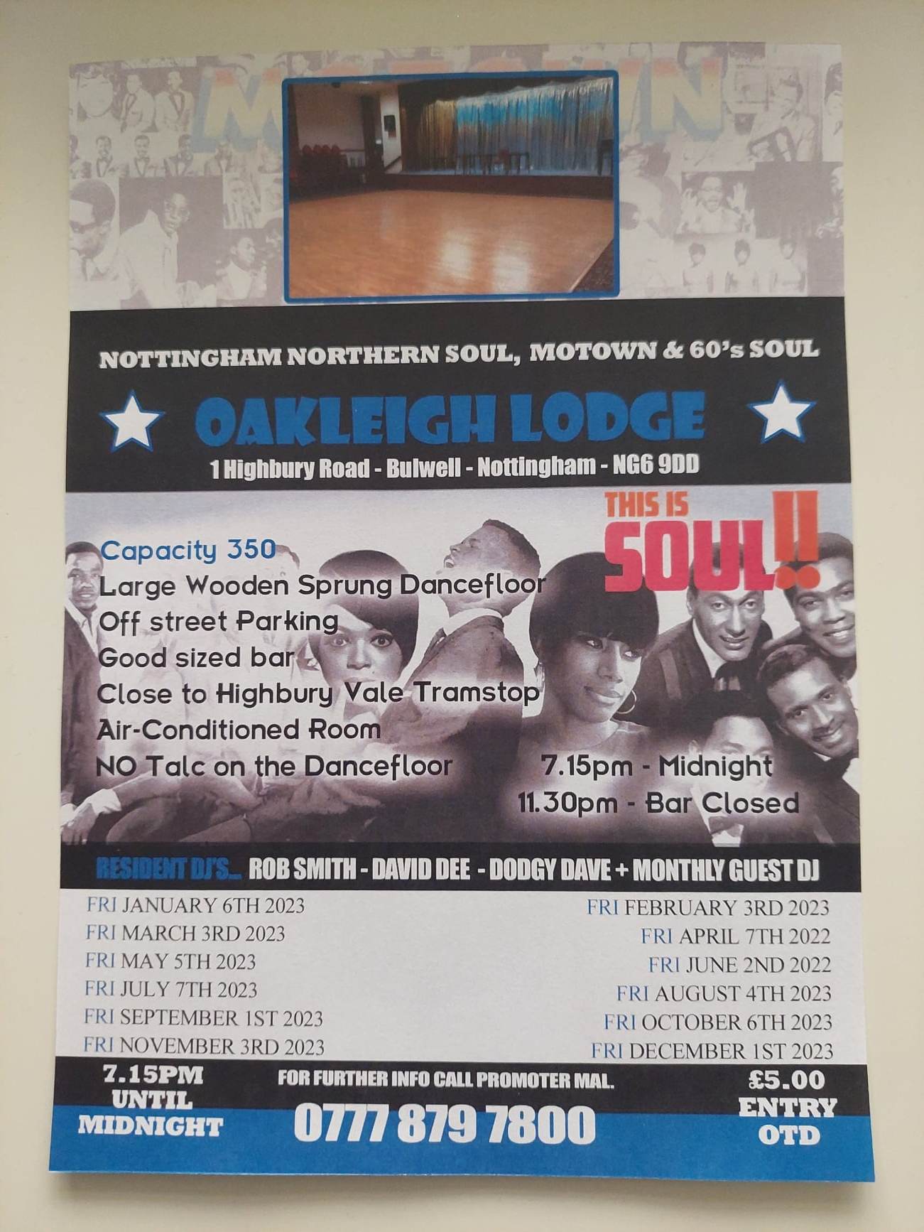 Nottingham Northern Soul  Motown  Oakleigh Lodge
