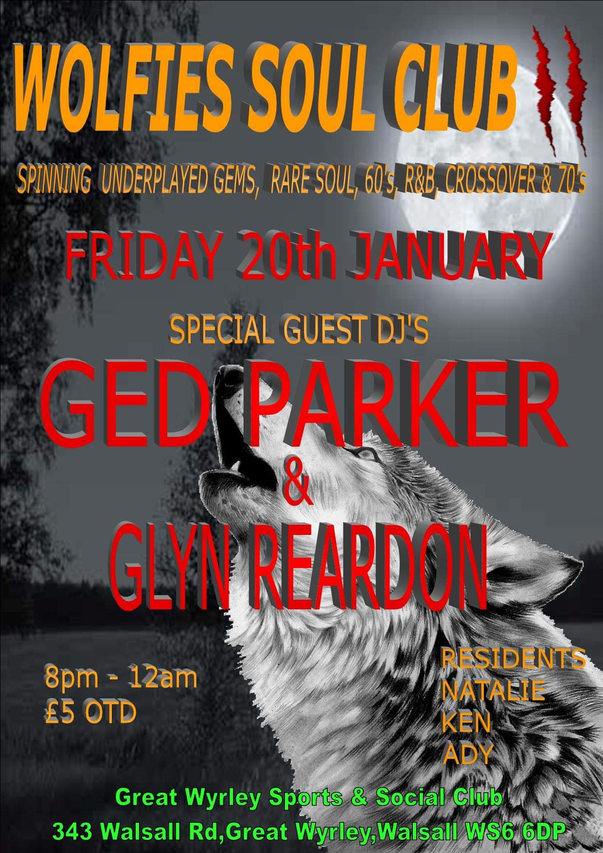 Wolfies Soul Club  Ged Parker  Glyn Reardon