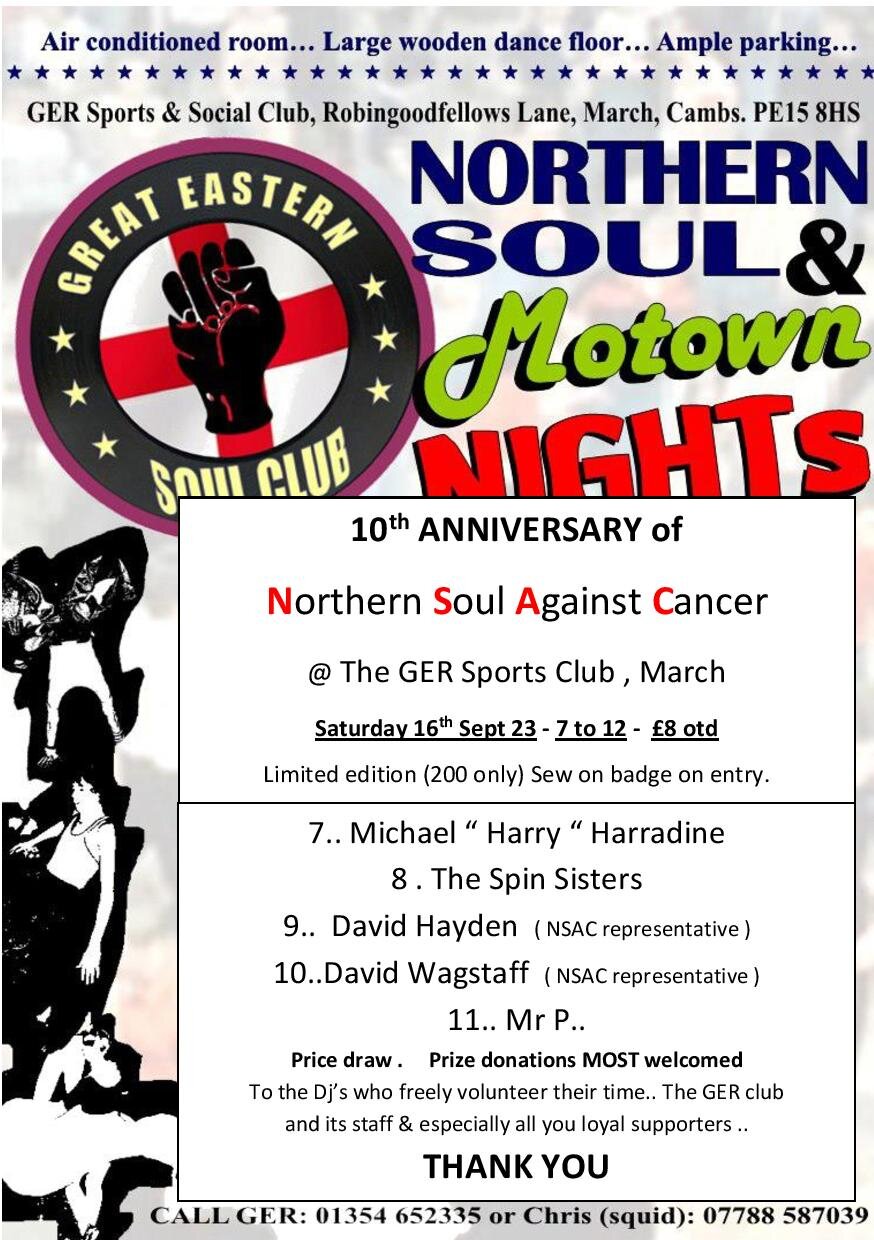 Northern Soul Against Cancer   Ger Sports Club  March
