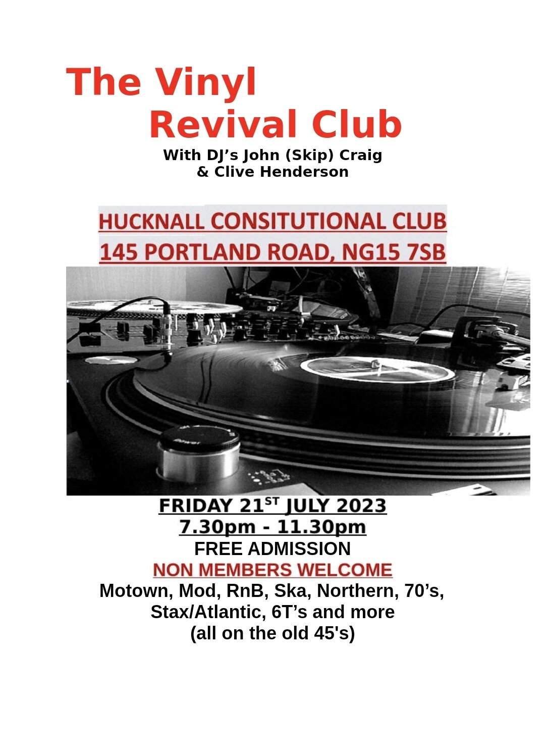 Hucknall  Vinyl Revival At The Conny