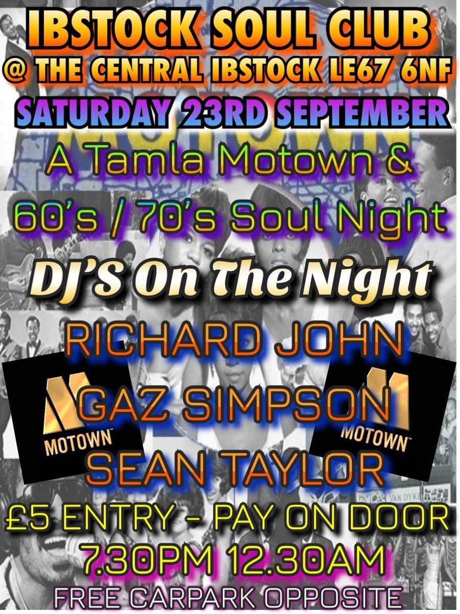 Ibstock Soul Club Motown  60s70s Soul Night