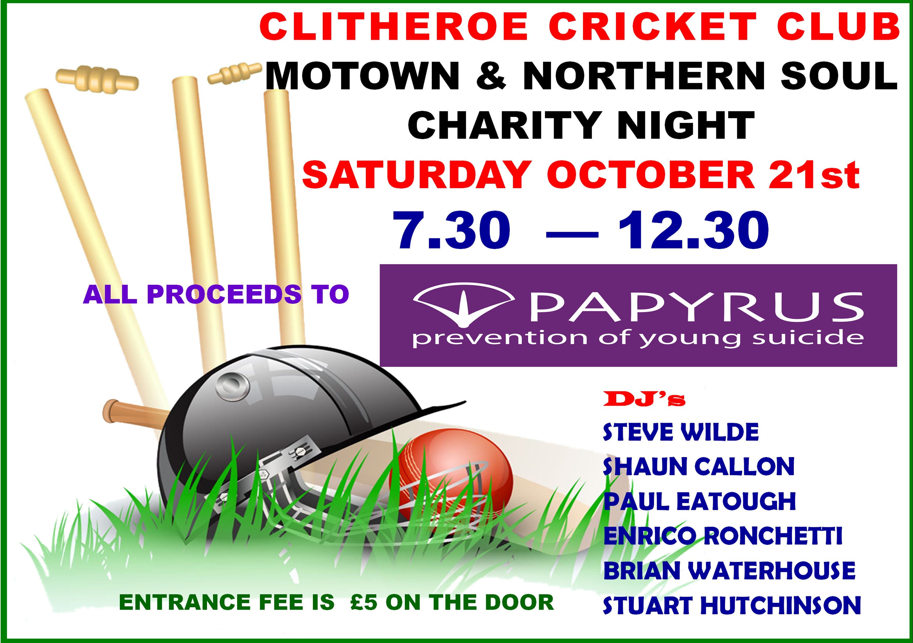 Clitheroe Cricket Club Charity Motown  Soul Night