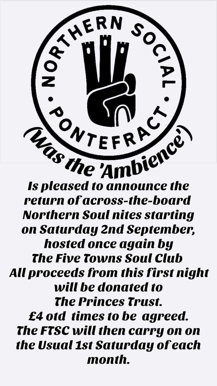 Five Towns Soul Club  The Northern Social  Pontefract