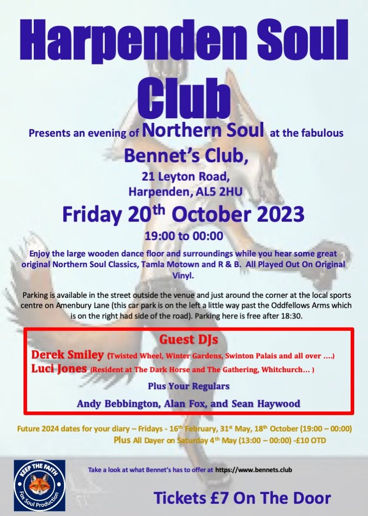 Harpenden Soul Club  Bennets Harpenden