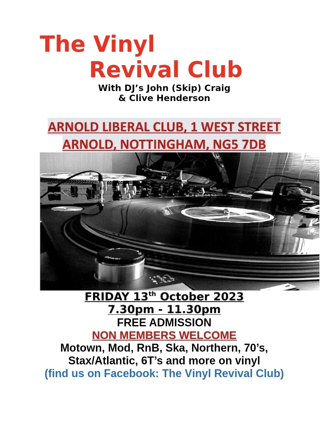Arnold Liberal Club  Vinyl Revival